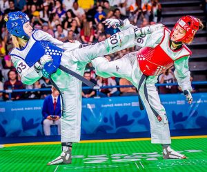 Sofija, 8.4.2021.- Èlanica splitskog Marjana Lena Stojkoviæ osvojila je zlatno odlièje na Europskom taekwondo prvenstvu koje se odrava u bugarskoj Sofiji. 
foto HINA/ Taekwondo klub Marjan/ ua