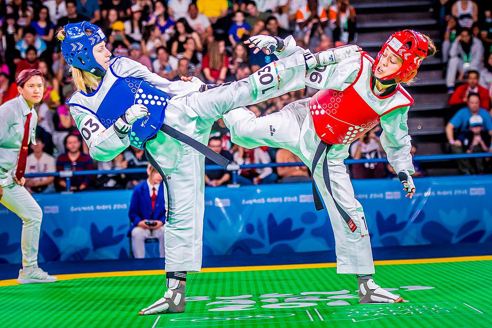 Sofija, 8.4.2021.- Èlanica splitskog Marjana Lena Stojkoviæ osvojila je zlatno odlièje na Europskom taekwondo prvenstvu koje se odrava u bugarskoj Sofiji. 
foto HINA/ Taekwondo klub Marjan/ ua