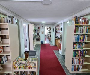Petrinja, 10.04.2021. -  Razorni potres koji je 29. prosinca prošle godine pogodio Sisačko-moslavačku županiju uništio je i zgradu Gradske knjižnice i čitaonice Petrinja koja je ipak uspjela ponovno otvoriti svoja vrata i omogućila da Petrinjci ponovno mogu uživati u knjigama. foto HINA/ Klara BERDAIS/ ml