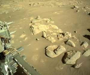 epa09134316 A handout photo made available by NASA shows the landscape surrounding NASA's Perseverance Mars rover, on Sol 52, 13 April 2021 (issued 14 April 2021). NASA's Mars Perseverance rover acquired this image using its onboard Right Navigation Camera (Navcam). Having landed on Mars on 18 February, Perseverance's main mission on Mars is astrobiology and the search for signs of ancient microbial life, according to NASA.  EPA/NASA/JPL-Caltech/HANDOUT  HANDOUT EDITORIAL USE ONLY/NO SALES