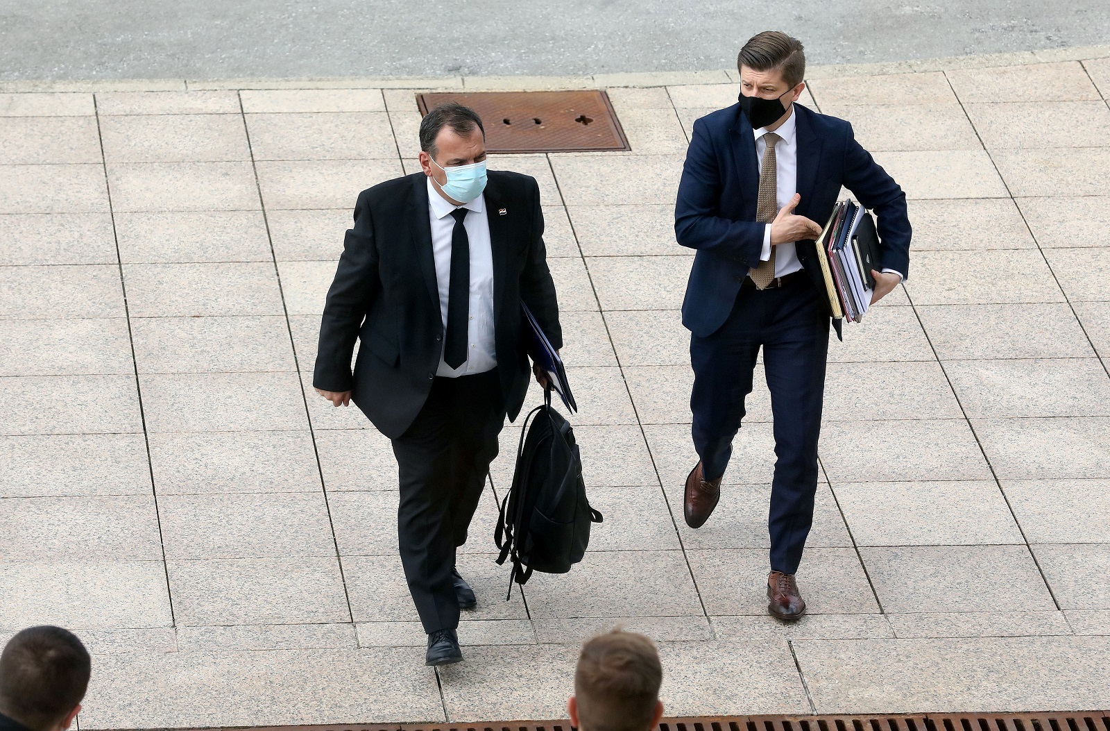 Zagreb, 14.04.2021. - Sjednica Vlade Republike Hrvatske. Na fotografiji ministar Vili Bero, potpredsjednik Vlade i ministar Zdravko Mariæ. foto HINA/ Lana SLIVAR DOMINIÆ/ lsd