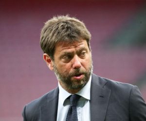 epa09144566 (FILE) - Juventus' Chairman Andrea Agnelli prior the Italian Serie A soccer match between AC Milan and Juventus Turin at the Giuseppe Meazza Stadium in Milan, Italy, 07 July 2020 (reissued 19 April 2021). In the early hours of 19 April 2021 twelve European soccer clubs, AC Milan, Arsenal FC, Atletico de Madrid, Chelsea FC, FC Barcelona, FC Internazionale Milano, Juventus FC, Liverpool FC, Manchester City, Manchester United, Real Madrid CF and Tottenham Hotspur have announced the creation of a Super League. Andrea Agnelli will be a vice-chairman of the league.  EPA/ROBERTO BREGANI *** Local Caption *** 56201764