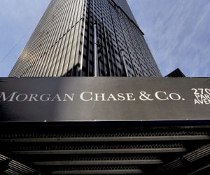 epa09144919 (FILE) - A view a sign at a JPMorgan Chase building in New York, New York, USA, 16 April 2009 (reissued 19 April 2021). On 19 April 2021 twelve European soccer clubs, AC Milan, Arsenal FC, Atletico de Madrid, Chelsea FC, FC Barcelona, FC Internazionale Milano, Juventus FC, Liverpool FC, Manchester City, Manchester United, Real Madrid CF and Tottenham Hotspur have announced the creation of a Super League. A spokesperson for JP Morgan confirmed 19 April 2021 that they are financially backing the new league.  EPA/JUSTIN LANE *** Local Caption *** 56618864