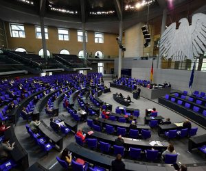 epa09154162 Social Democratic Party (SPD) faction parliamentary manager in the German parliament Bundestag Carsten Schneider speaks during a session of the German Parliament ’Bundestag’ in Berlin, Germany, 23 April 2021. The German Parliament ’Bundestag’ discusses a supplementary budget.  EPA/CLEMENS BILAN