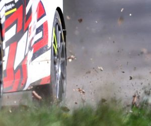 Kostanjevac, 23.04.2021 - Prvi dan WRC Croatia Rallya, etapa SS02, Kostanjevac - Petru Vrh. Na slici detalj gume novekiog vozac Andreas MIKKELSEN i suvozac Ola FLOENE u automobilu koda Fabia evo.
foto HINA/ Damir SENCAR/ ds