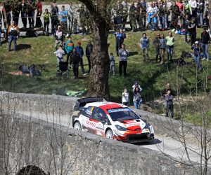 Novigrad na Dobri, 24.04.2021 - Drugi dan WRC Croatia Rally utrke, etapa SS12, Vinski Vrh - Duga Resa. Na slici japnski vozac Takamoto KATSUTA
i suvozac Daniel BARRITT u automobilu Toyota Yaris WRC.
foto HINA/ Damir SENCAR/ ds