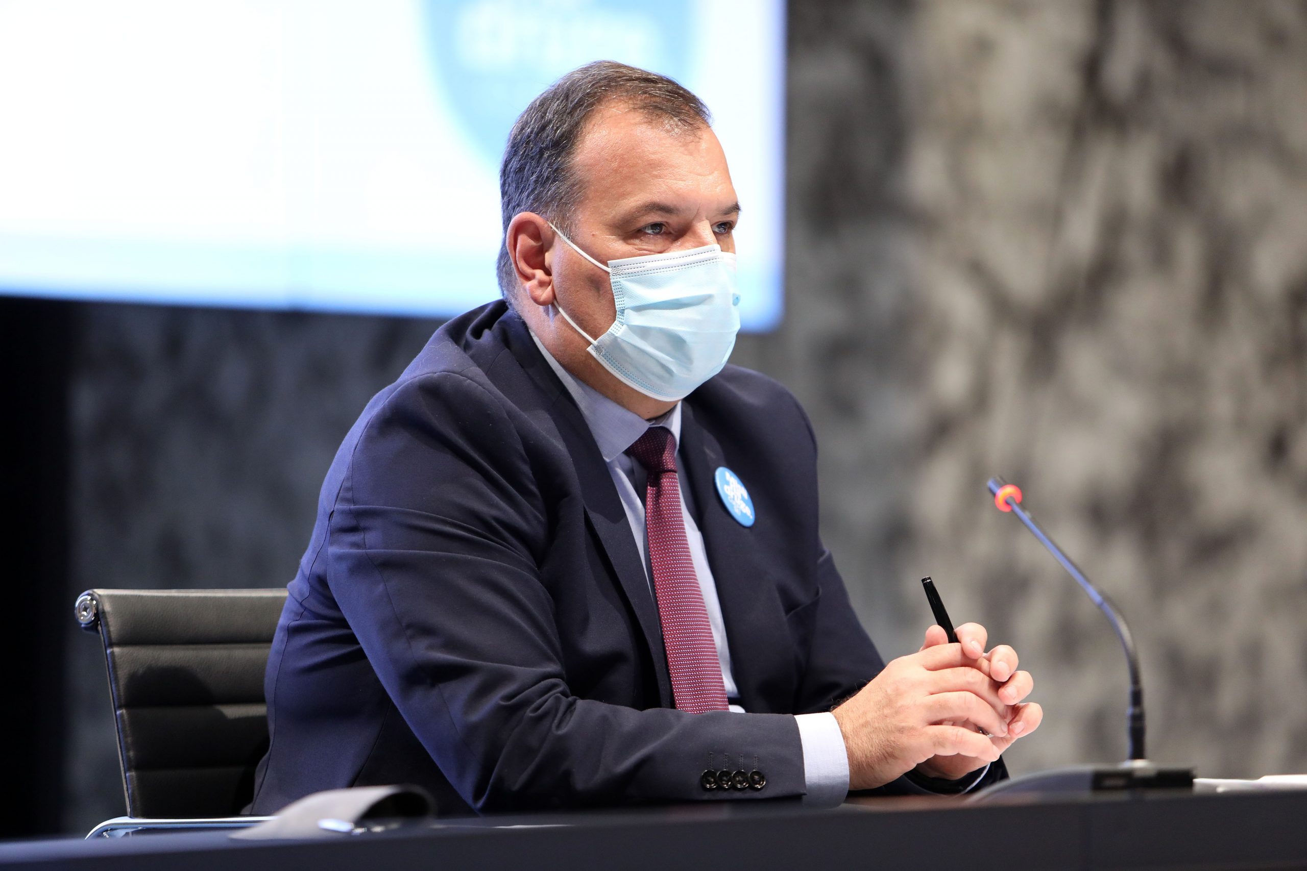 2.4.2021., Zagreb - Konferencija Nacionalnog stozera civilne zastite odrzana u Nacionalnoj i sveucilisnoj knjiznici.
Photo: Marin Tironi/PIXSELL