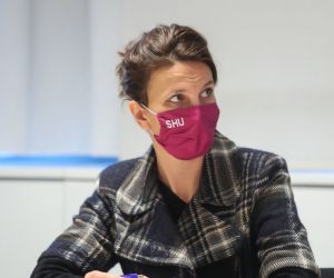 02.12.2020., Zagreb - Konferencija za novinare predsjednice Sindikata hrvatskih ucitelja (SHU) Sanje Sprem, predsjednika Nezavisnog sindikata zaposlenih u srednjim skolama Hrvatske (NSZSSH) Branimira Mihalineca i glavne tajnice SHU-a Ane Tuskan. Govorit će o tri teme: Godina dana od najveceg strajka - je li doslo do pozitivnih pomaka u sustavu obrazovanja?, Problematika rada u uvjetima COVID-19, te Problematika (ne)ovisnog sudstva po pitanju tuzbi 6%. Ana Tuskan. 
Photo: Luka Stanzl/PIXSELL