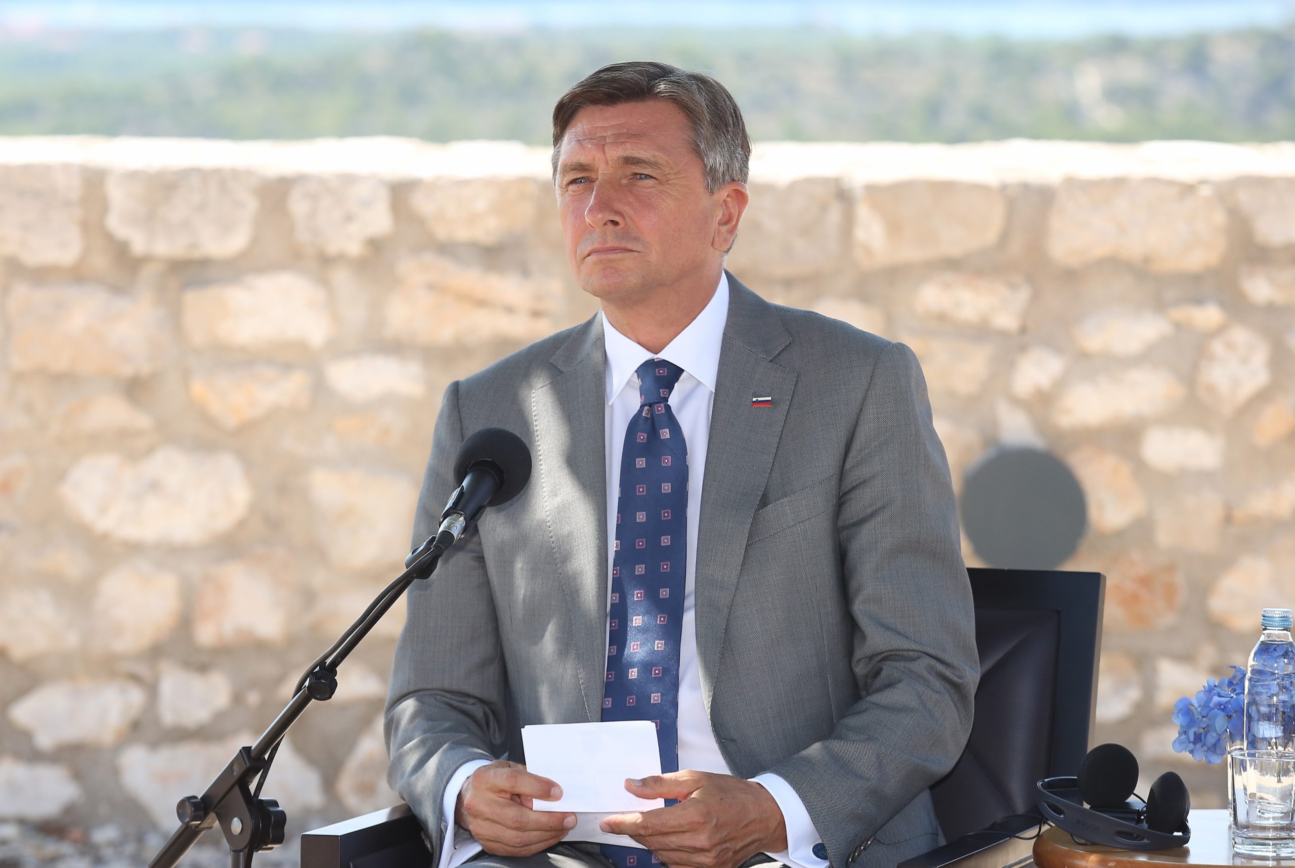 04.09.2019., Sibenik - Austrijski predsjednik Alexander Van der Bellen, slovenski predsjednik Borut Pahor i hrvatska predsjednica Kolinda Grabar-Kitarovic sastali su se kako bi razgovarali o regionalnoj suradnji. Nakon susreta predsjednici su dali izjave.
Photo: Dusko Jaramaz/PIXSELL