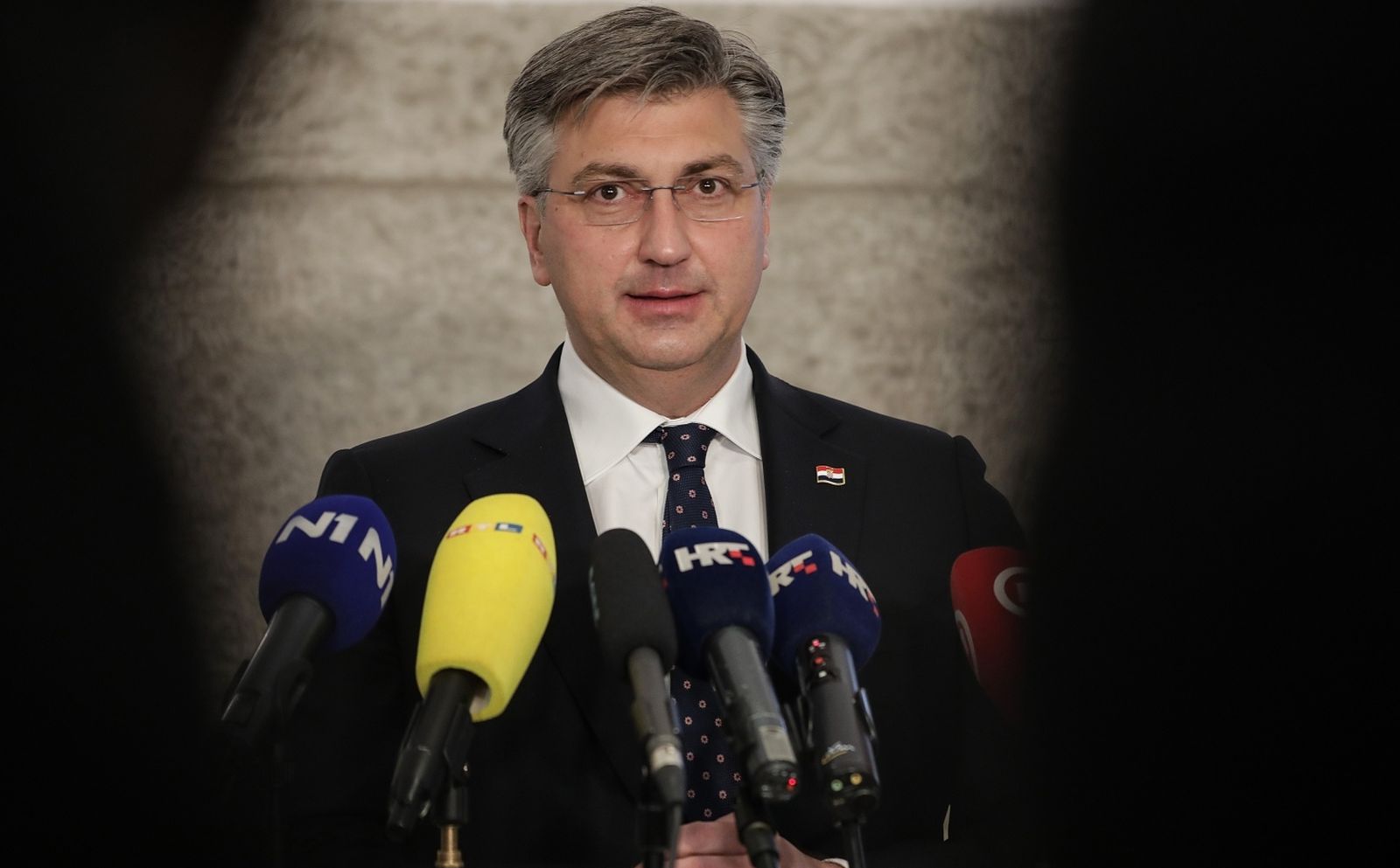 07.04.2021., Zagreb - Predsjednik Vlade Andrej Plenkovic dao je izjavu medjima u Hrvatskom saboru nakon zavrsetka aktualnog prijepodneva. Photo: Robert Anic/PIXSELL