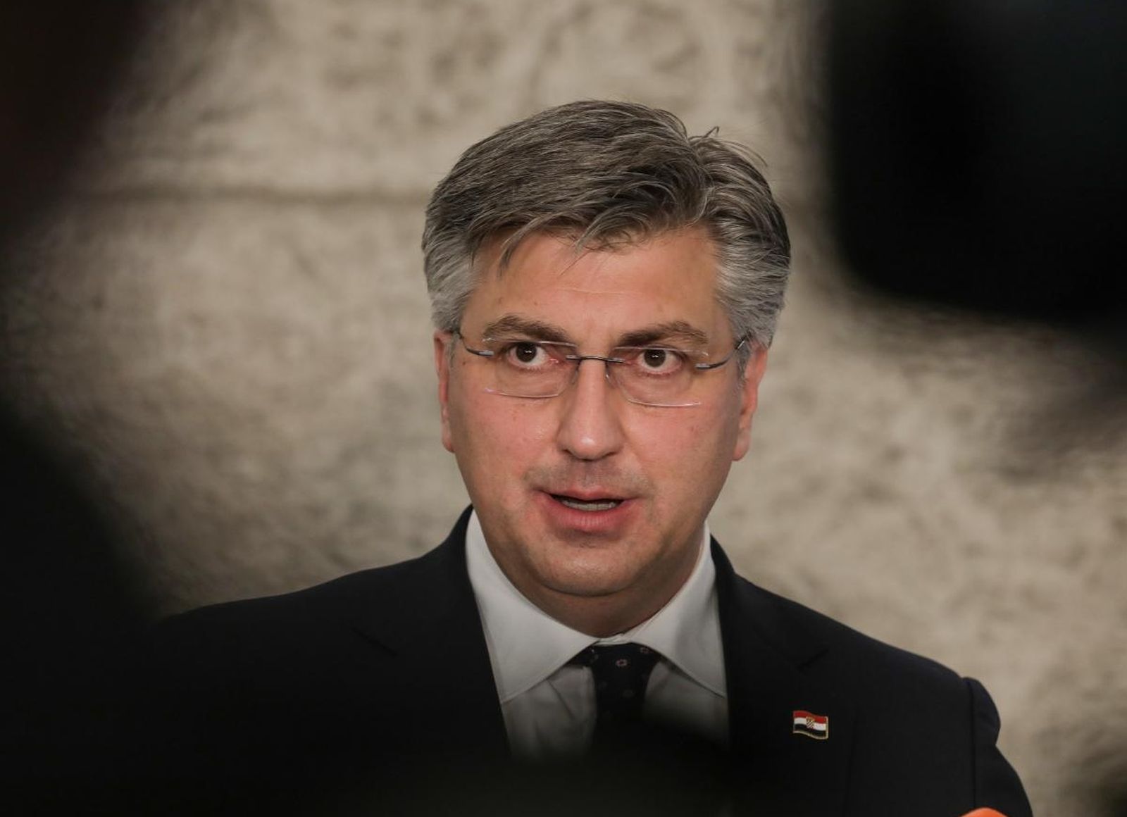 07.04.2021., Zagreb - Predsjednik Vlade Andrej Plenkovic dao je izjavu medjima u Hrvatskom saboru nakon zavrsetka aktualnog prijepodneva. Photo: Robert Anic/PIXSELL