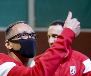 08.03.2021., Zagreb - Trening hrvatske rukometne reprezentacije u Kutiji Sibica uoci kvalifikacijskog turnira za Olimpijske igre. Izbornik hrvatske rukometne reprezentacije Hrvoje Horvat Photo: Slavko Midzor/PIXSELL