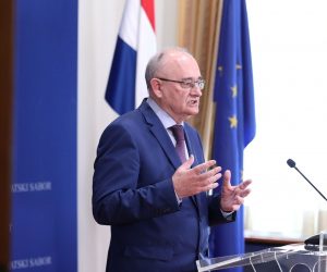 08.05.2020., Zagreb - Zastupnik HDZ-a Bozo Ljubic odrzao je u Saboru konferenciju za medije o Zagrebackom summitu.
Photo: Patrik Macek/PIXSELL