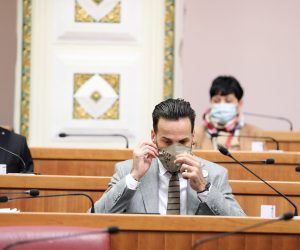 10.02.2021., Zagreb -Sjednica sabora nastavljena  raspravom o Prijedlogu zakona o izmjenama i dopuni Zakona o poticanju ulaganja, s Konacnim prijedlogom zakona. Marin Miletic 
Photo: Emica Elvedji/PIXSELL
