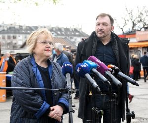 10.4.2021., Zagreb - Anka Mrak Taritas odrzala konferenciju za medije na trznici Tresnjevka.
Photo: Zoe Sarlija/PIXSELL
