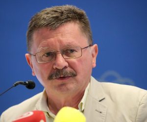15.07.2020., Zagreb - Konferenciji za medije Nezavisnog sindikata znanosti i visokog obrazovanja (NSZVO) o odluci Senata Sveucilista u Zagrebu o suspenziji dekanice Filozofskog fakulteta. Vilim Ribic. 
Photo: Goran Stanzl/PIXSELL