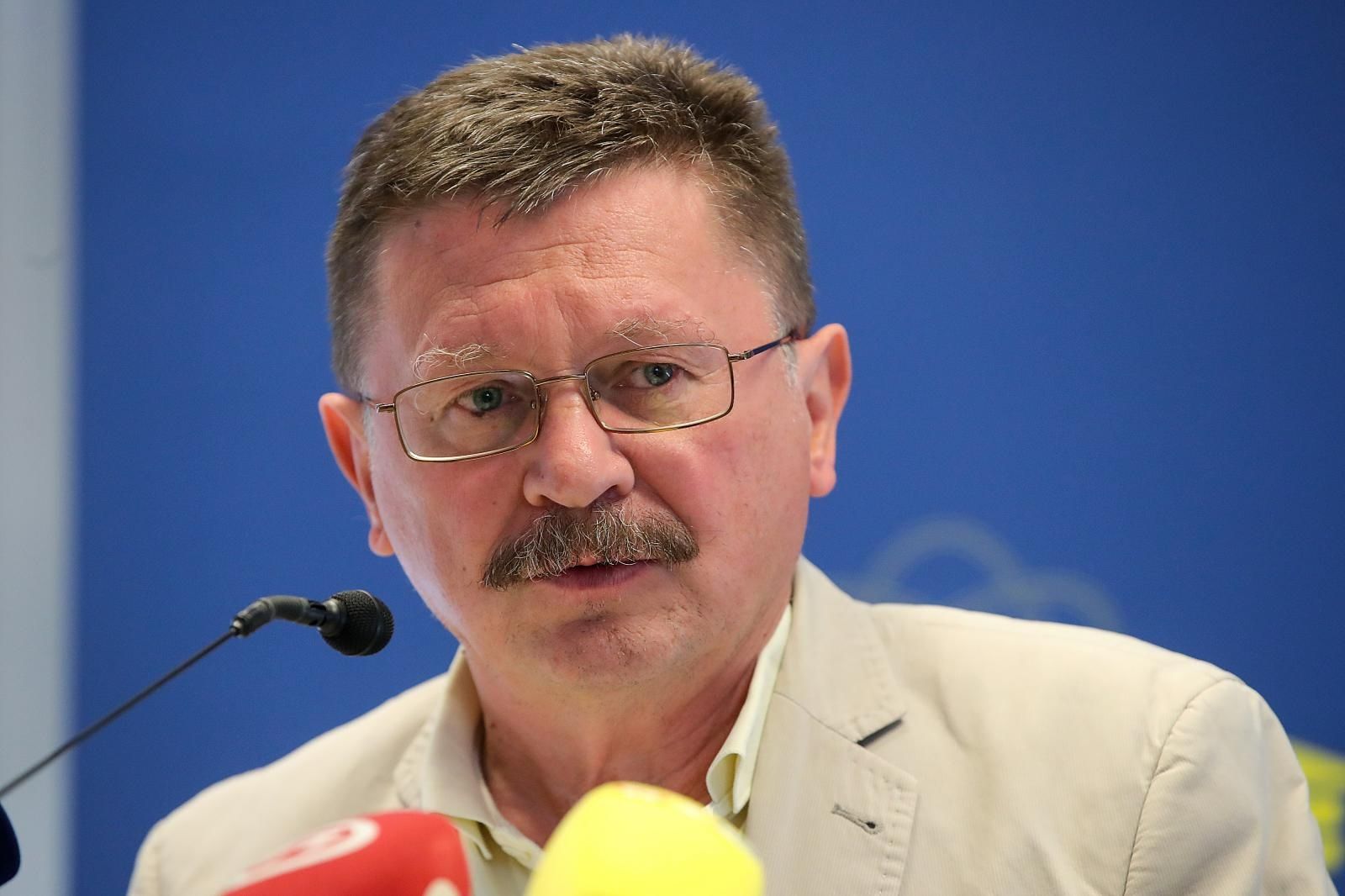 15.07.2020., Zagreb - Konferenciji za medije Nezavisnog sindikata znanosti i visokog obrazovanja (NSZVO) o odluci Senata Sveucilista u Zagrebu o suspenziji dekanice Filozofskog fakulteta. Vilim Ribic. 
Photo: Goran Stanzl/PIXSELL