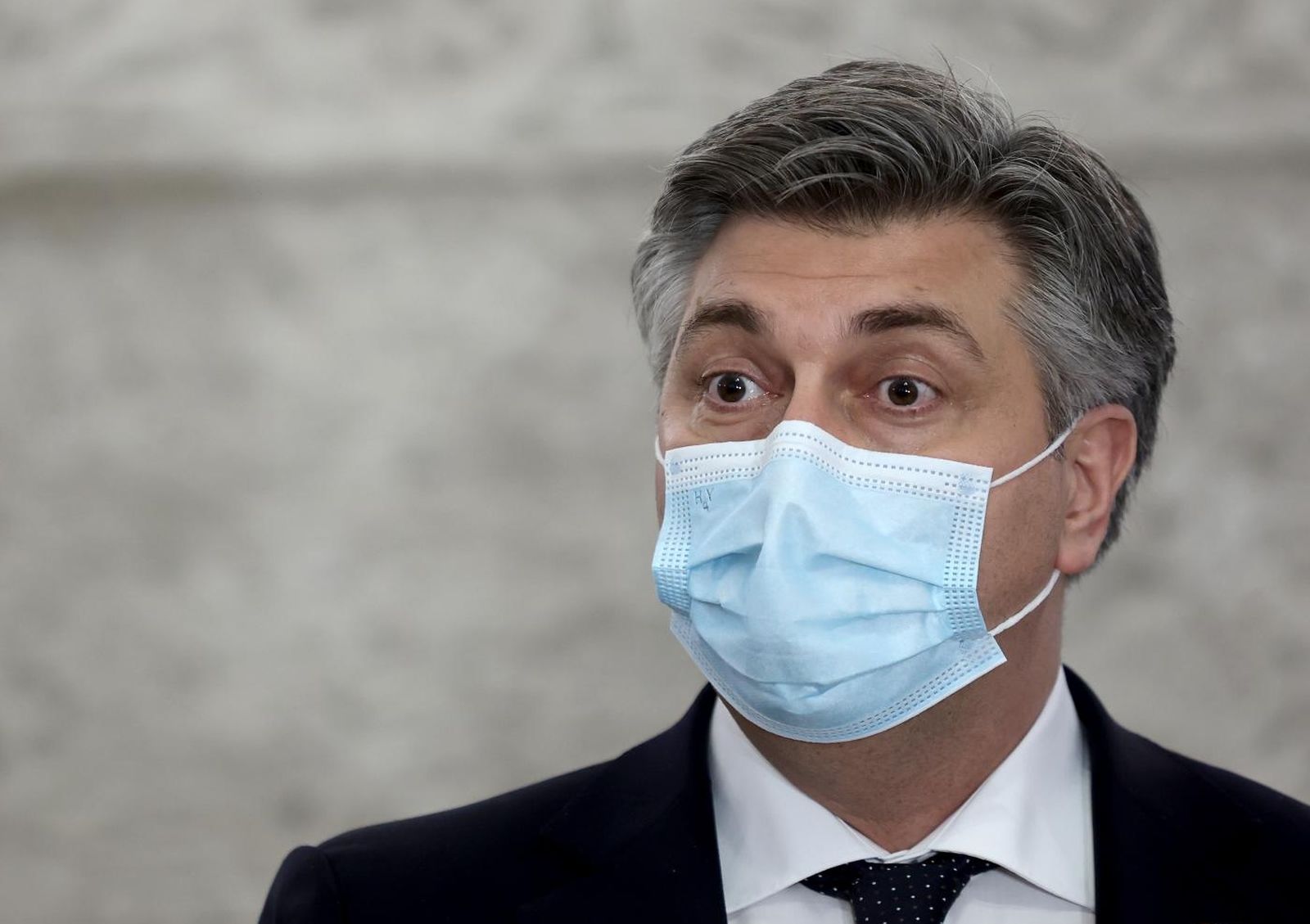 19.01.2021., Zagreb - Predsjednik Vlade RH Andrej Plenkovic dao je izjavu medijima nakon aktualnog prijepodneva u Hrvatskom saboru. Photo: Marko Prpic/PIXSELL