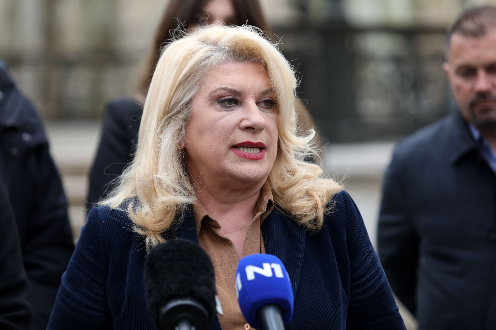 20.4.2021., Zagreb, Zrinjevac, Vesna Skare Ozbolt, kandidatkinja za gradonacelnicu Zagreba, odrzala konferenciju za medije.
Photo: Marin Tironi/PIXSELL