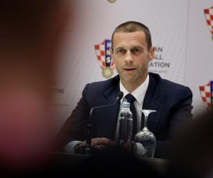 20.12.2016., Hotel DoubleTree by Hilton, Zagreb - 
Zajednicka konferencija za medije predsjednika UEFA-e Aleksandera Ceferina i predsjednika HNS-a Davora Sukera.
Photo: Igor Kralj/PIXSELL