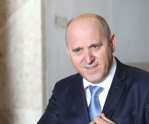 21.04.2021., Zagreb - Sastanak parlamentarne vecine odrzan je danas u Banskim dvorima uz online sudjelovanje dijela celnika stranaka. Nakon sastanka izjavu je dao Branko Bacic.
Photo: Patrik Macek/PIXSELL