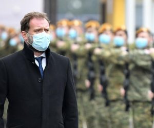 21.12.2020., Varazdin- Ministar obrane Mario Banozic prisustvovao obiljezavanju 28. obljetnice 2. mehanizirane bojne "Pume Gradijsko oklopno-mehanizirane brigade".
Photo: Vjeran Zganec Rogulja/PIXSELL