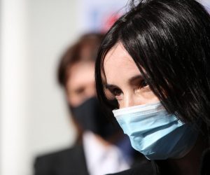 22.02.2021, Petrinja-Ministrica poljoprivrede Marija Vuckovic održala je konferenciju za medije nakon sto je obisla lokalna poljoprivredna gospodarstva, sudjelovala na sastanku Stozera za otklanjanje posljedica uzrokovanih potresom te obisla izmjesteni ured Ministarstva poljoprivrede u Petrinji
Photo: Zeljko Hladika/PIXSELL