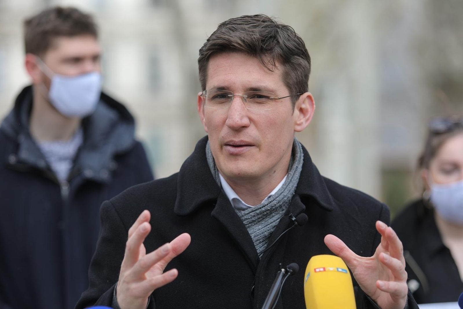 22.03.2021., Zagreb - Kandidat Mosta za gradonacelnika Zagreba Zvonimir Troskot je na godisnjicu zagrebackog potresa predstavio Mostov prijedlog obnove Donjeg grada. Photo: Tomislav Miletic/PIXSEL