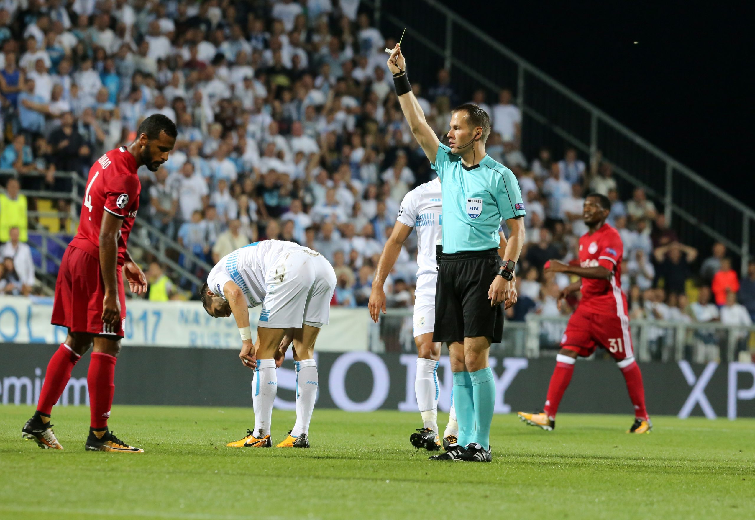 22.08.2017., stadion Rujevica, Rijeka - Uzvratna utakmica doigravanja za ulazak u UEFA Ligu prvaka, HNK Rijeka - FC Olympiacos. Alaixys Romao. 
Photo: Goran Kovacic/PIXSELL