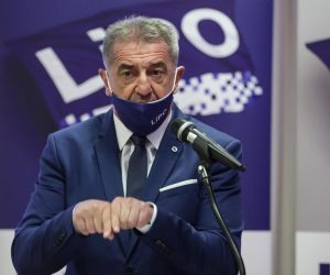 23.03.2021.,Zagreb,u zagrebackom hotelu Antunovic, predsjednik stranke LiPO dr. Darko Milinovic i zamjenik stranke Ante Dabo  odrzali tiskovnu konferenciju s temom Imamo vrlo vazna pitanja za Predsjednika vlade Andreja Plenkovica.
Photo: Robert Anic/PIXSELL