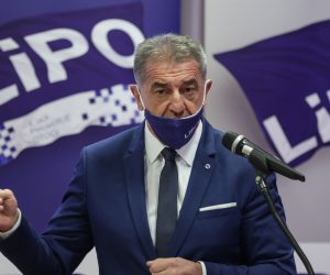 23.03.2021.,Zagreb,u zagrebackom hotelu Antunovic, predsjednik stranke LiPO dr. Darko Milinovic i zamjenik stranke Ante Dabo  odrzali tiskovnu konferenciju s temom Imamo vrlo vazna pitanja za Predsjednika vlade Andreja Plenkovica.
Photo: Robert Anic/PIXSELL