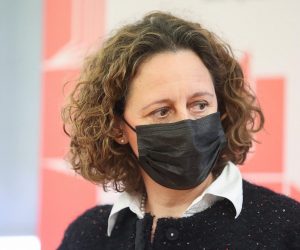 24.03.2021., Zagreb - Na konferenciji za novinare u Ministarstvu kulture i medija objavljena su imena dobitnika nagrade Iso Velikanovic za najbolja ostvarenja u podrucju knjizevnog prevodjenja i nagrade za dramsko djelo Marin Drzic za 2020. godinu. Nina Obuljen Korzinek. 
Photo: Luka Stanzl/PIXSELL