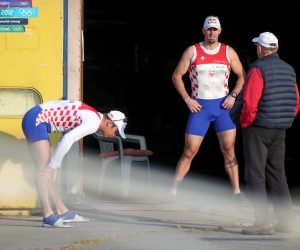 27.04.2020., Zagreb, SRC Jarun - Olimpijski pobjednici Valent i Martin Sinkovic u dvojcu bez kormilara ponovno na treningu na  vodi nakon sestotjedne pauze. Iz epidemioloskih razloga i u sklopu sportskog centa Jarun sportasima je bilo zabranjeno trenirati pa su ponajbolji svjetski veslaci s odusevljenjem docekali odluku Vlade RH i Nacionalnog stozera Civilne zastite o otvaranju sportskih objekata za sportase prve i druge kategorije.
Photo: Igor Kralj/PIXSELL