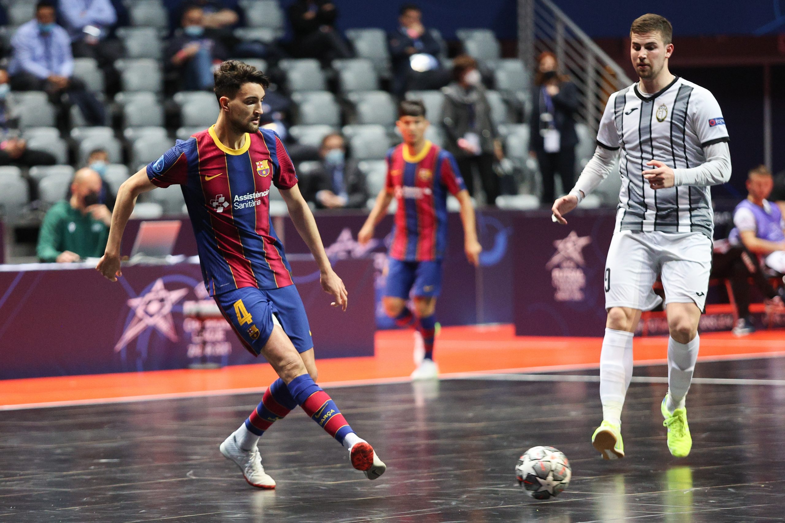 28.04.2021.Zadar- Zavrsni turnir UEFA Lige prvaka u futsalu, cetvrtfinale Barca- Dobovec. Photo: Marko Dimic/PIXSELL