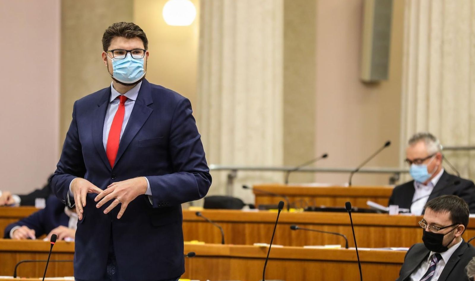 29.01.2021,Zagreb,Sabor - Nastavak 6. sjednice Sabora RH.Pedja Grbin
Photo: Jurica Galoic/PIXSELL