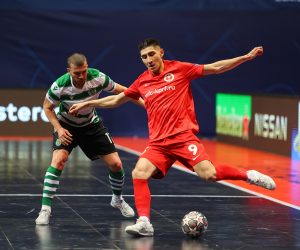 29.04.2021.Zadar- - Zavrsni turnir UEFA Lige prvaka u futsalu, cetvrtfinale , Sporting Clube de Portugal - Sport Club KPRF. Cavinato,Asadov
Photo: Marko Dimic/PIXSELL