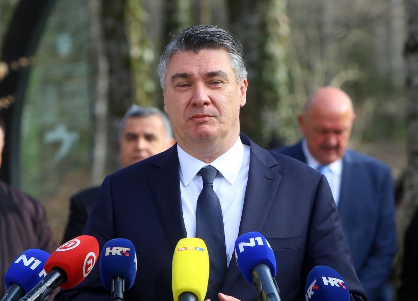 3.03.2021., Plitvicka jezera - U nazocnosti brojnih uzvanika, obitelji,  branitelja, ministara, predsjednika RH Zorana Milanovica i premijera Andreja Plenkovica obiljezena je 30.-ta obljetnica akcije Krvavi uskrs i pogibije prvog Hrvatskog redarstvenika Josipa Jovica. Obljetnica je obiljezena polaganjem vijenaca i paljenjem svijeca.
Photo: Kristina Stedul Fabac/Pixsell