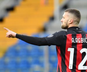 Serie A - Parma v AC Milan Soccer Football - Serie A - Parma v AC Milan - Stadio Ennio Tardini, Parma, Italy - April 10, 2021 AC Milan's Ante Rebic celebrates scoring their first goal REUTERS/Jennifer Lorenzini JENNIFER LORENZINI