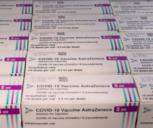 FILE PHOTO: AstraZeneca COVID-19 vaccine is seen at a vaccination center in Ronquieres FILE PHOTO: Boxes of AstraZeneca COVID-19 vaccine are seen at a vaccination center, amid the coronavirus disease outbreak, in Ronquieres, Belgium April 6, 2021. REUTERS/Yves Herman/File Photo Yves Herman