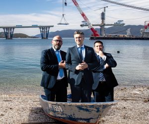 16.04.2021., Komarna - Gradnja Peljeskog mosta.
Photo: Grgo Jelavic/PIXSELL