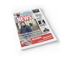 Magazine cover cut out on white Mockup
