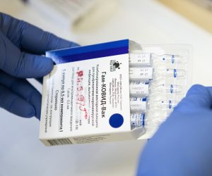 epa09132756 Vials of the Russian vaccine Sputnik V are prepared to be inoculated to patients in Josa Andras Training Hospital in Nyiregyhaza, Hungary, 13 April 2021, as the vaccination with Sputnik V (Russian name: Gam-KOVID-Vak) against the new coronavirus continues in the country.  EPA/Attila Balazs HUNGARY OUT