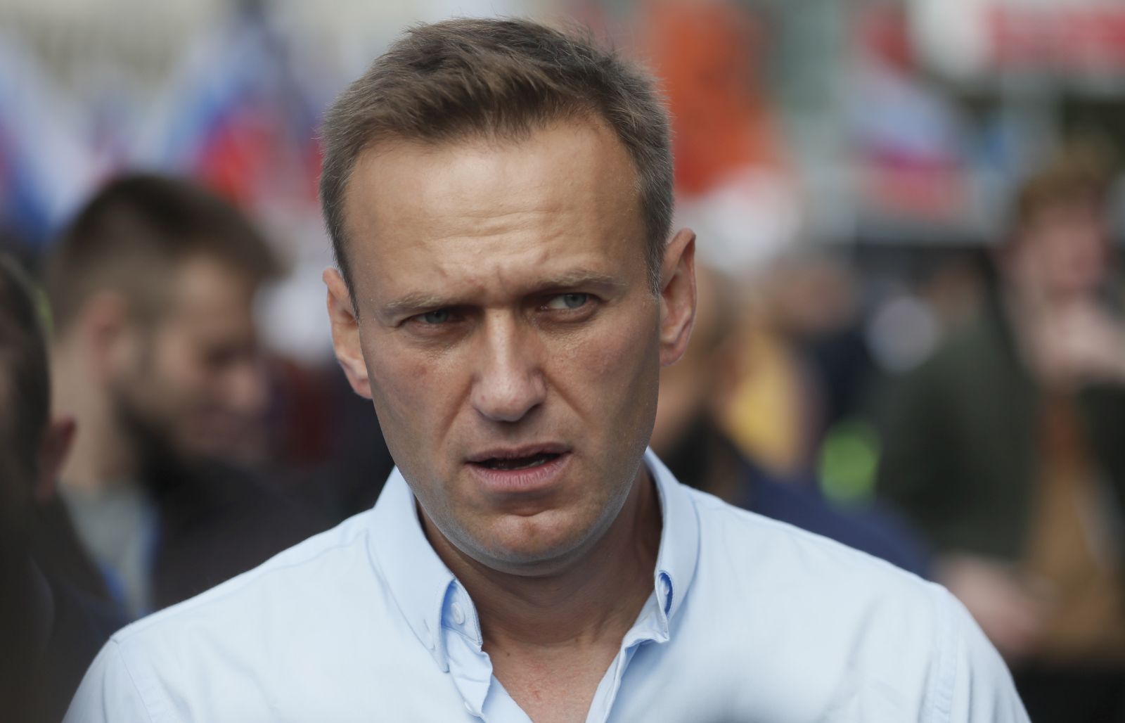 epa09145122 (FILE) - Russian Opposition activist Alexei Navalny attends a rally in support of opposition candidates in the Moscow City Duma elections in downtown of Moscow, Russia, 20 July 2019 (reissued 19 April 2021). Russian imprisoned opposition activist Alexei Navalny is to be moved to a hospital, the Russian state penitentiary service said on 19 April 2021. Navalny was on hunger strike since 31 March while serving a prison sentence in a penal colony after he returned from Germany where he was treated in August 2020 for poisoning with a nerve agent from the Novichok group.  EPA/SERGEI ILNITSKY *** Local Caption *** 56666084