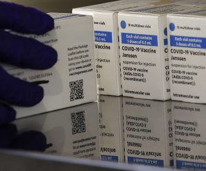 epa09156498 A Medical staff member prepare shots of Janssen (Pharmaceutical Companies of Johnson & Johnson) vaccine against Covid-19 at vaccination hub the 'Vela (sail) by Santiago Calatrava' in Tor Vergata discrict, in Rome, Italy, 24 April 2021.  EPA/GIUSEPPE LAMI
