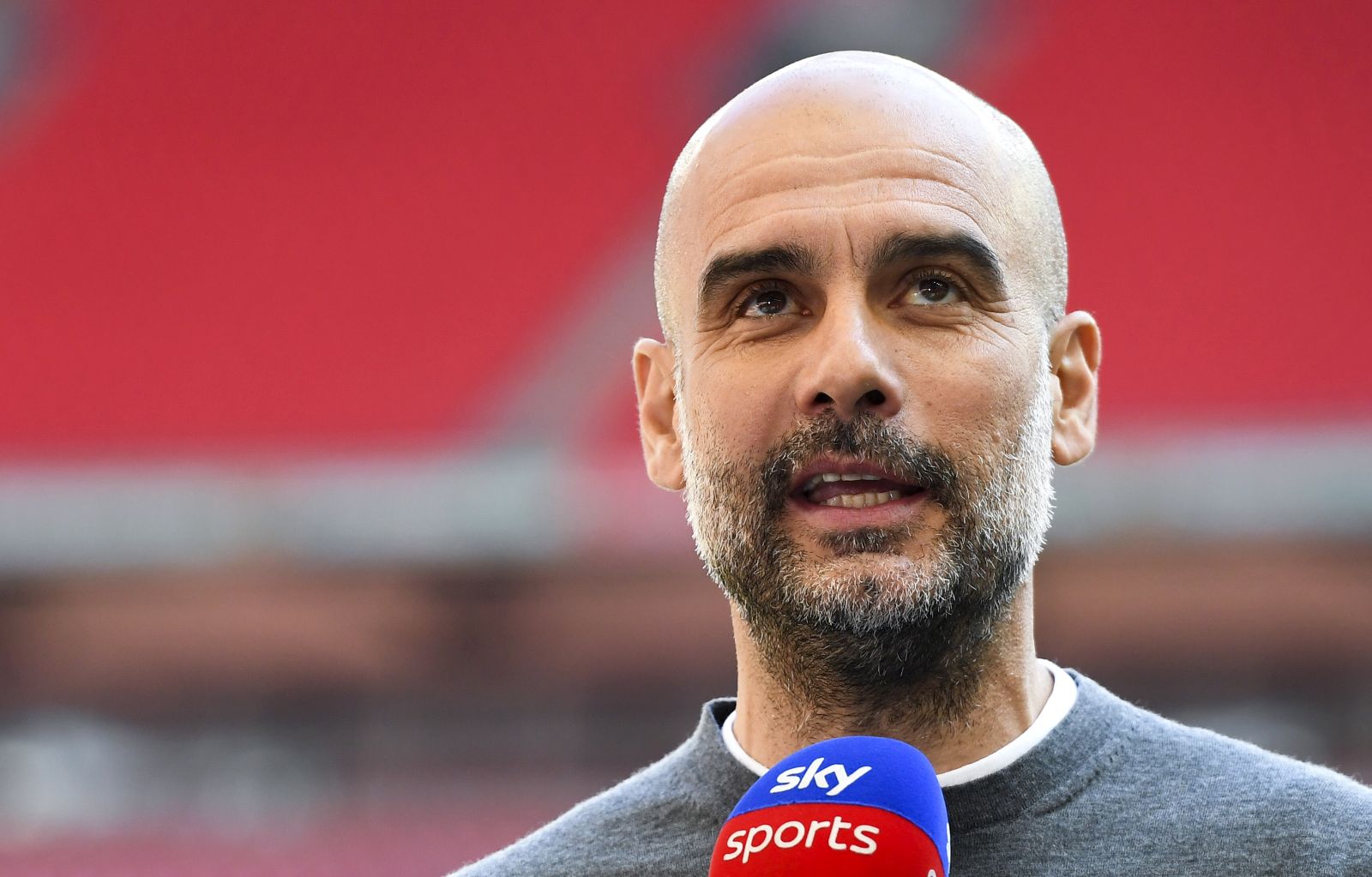 epa09158747 Manchester City manager Pep Guardiola talks to the media prior to the Carabao Cup Final between Manchester City and Tottenham Hotspur at Wembley in London, Britain, 25 April 2021.  EPA/ANDY RAIN EDITORIAL USE ONLY. No use with unauthorized audio, video, data, fixture lists, club/league logos or 'live' services. Online in-match use limited to 120 images, no video emulation. No use in betting, games or single club/league/player publications.