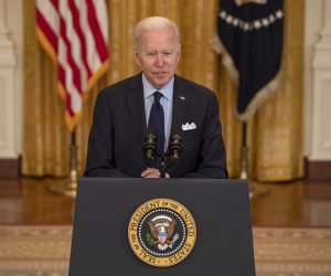 epa09183644 US President Joe Biden speaks about the April jobs report in the East Room of the White House in Washington, DC on 07 May 2021. The US economy brought back far fewer jobs than estimated in April and the unemployment rate unexpectedly increased.  EPA/TASOS KATOPODIS / POOL