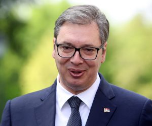 Brdo kod Kranja, 17.05.2021 - Srpski predsjednik Aleksandar Vucic dao je izjavu za medije nakon prvog dijela sastanka na vrhu Procesa Brdo-Brijuni u Brdu kod Kranja.
foto HINA/ Damir SENCAR/ ds