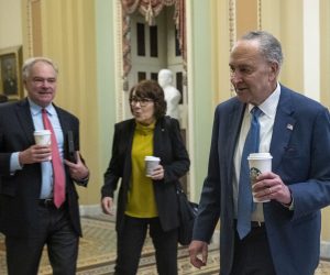 epa09233293 Senate Majority Leader Chuck Schumer walks to the Senate floor in the US Capitol in Washington, DC, USA, 28 May 2021. The Senate is working on the $250 billion US Innovation and Competition Act of 2021 intended to boost the country's ability to compete with Chinese technology and will follow that with a vote on the fate of the January 6 commission.  EPA/SHAWN THEW