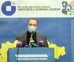 04.11.2020., Zagreb - Obrtnicka komora, konferencija za novinare Obrtnicke komore Zagreb na kojoj su obrtnici i ugostitelji pozvali sugradjane da postuju epidemioloske mjere. Zlatko Puntijar. Photo: Marko Lukunic/PIXSELL