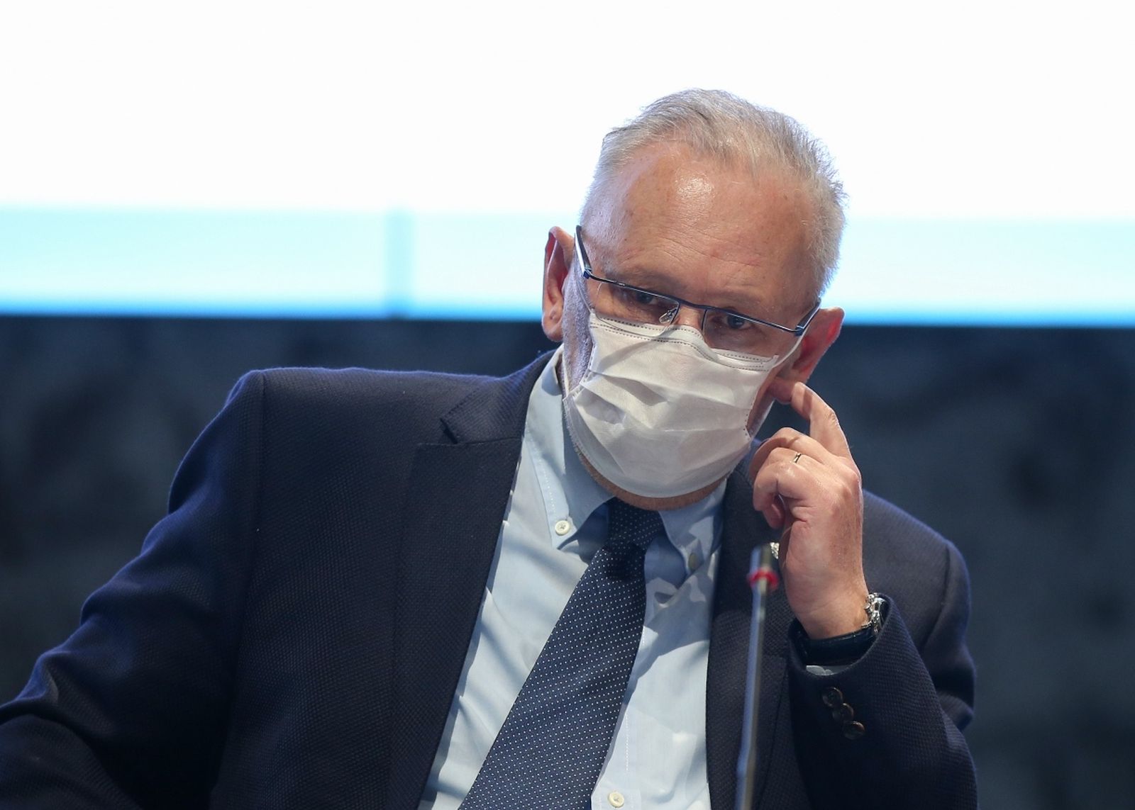 07.05.2021., Zagreb - Nacionalni stozer civilne zastite odrzao je konferenciju za medije u Nacionalnoj i sveucilisnoj knjiznici. Ministar unutarnjih poslova Davor Bozinovic. Photo: Matija Habljak/PIXSELL